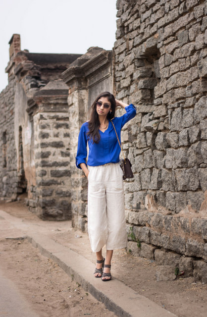 linen culottes, culottes online india, indian fashion blogger, how to wear culottes, white culottes online india, top indian fashion blog, best indian fashion blog, hyderabad fashion blog